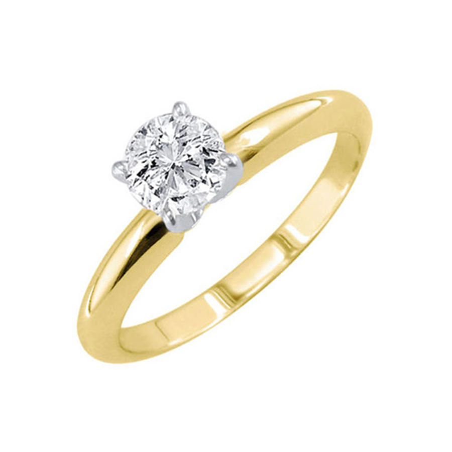 Женское кольцо с одним бриллиантом
